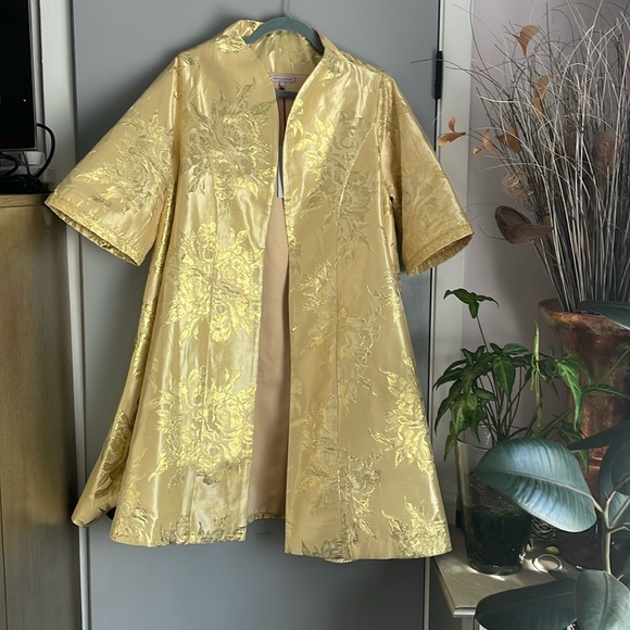 France’s Valentine short Metallic Jacquard swing coat plating , size M; new - Picture 4 of 10